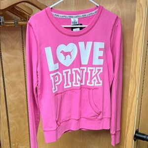 Vintage PINK Victoria's Secret Hot Pink 'LOVE PINK' Pullover Crewneck